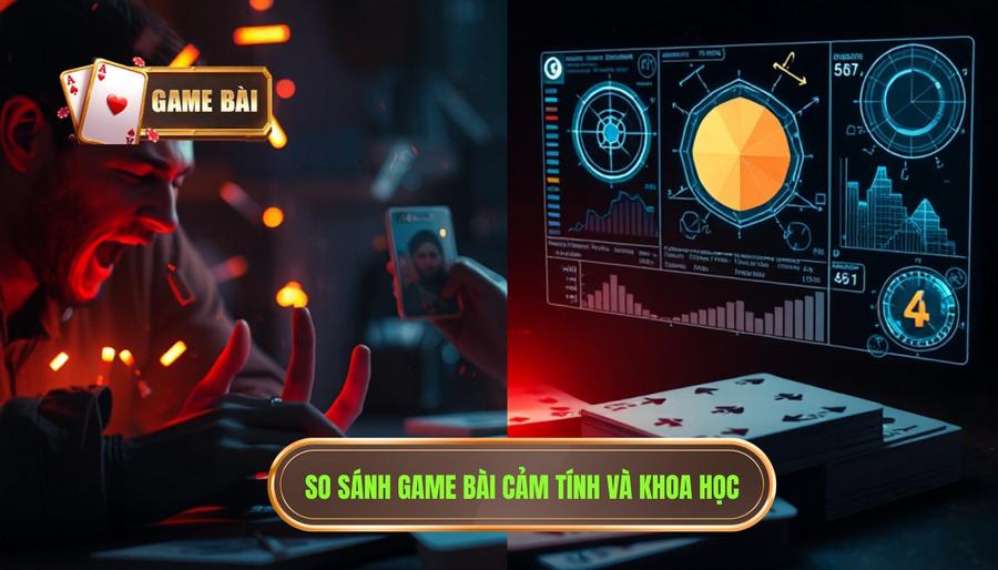 Bảng so sánh giữa chơi game bài cảm tính và chơi game bài khoa học